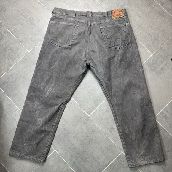 VTG Levis 501 Jeans Mens 44x30 Gray Button Fly Straight Leg Red Tab Mexico - Picture 2 of 15